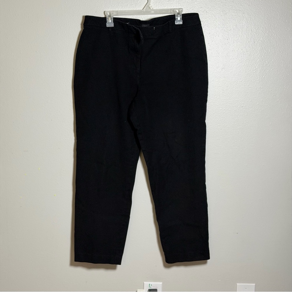 Talbots Women Formal Black High Waisted Straight Pants Curvy size 18